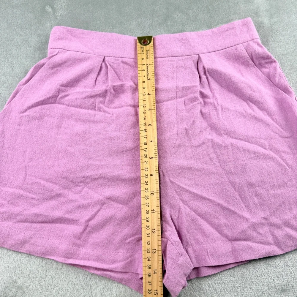 Altar'd State Pink Linen Blend Pleated Shorts Women's Small Lilac